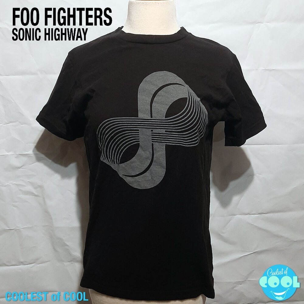 Foo Fighters Sonic Highways size small Infinity logo band shirt black TShirt Tee
